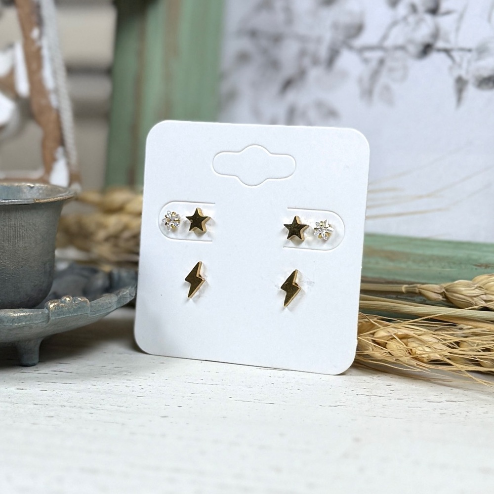 Pip Pop Ouchless Skylight Stud Earrings Set